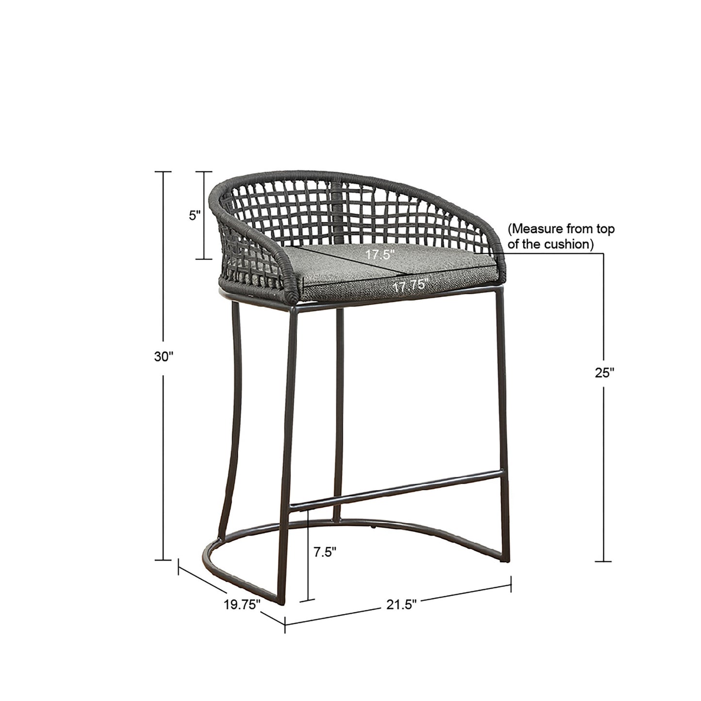 Hermosa Woven Counter Stool 25" - As Pic