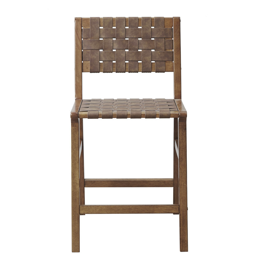 Oslo Faux Leather Woven Counter Stool 24"h - As Pic