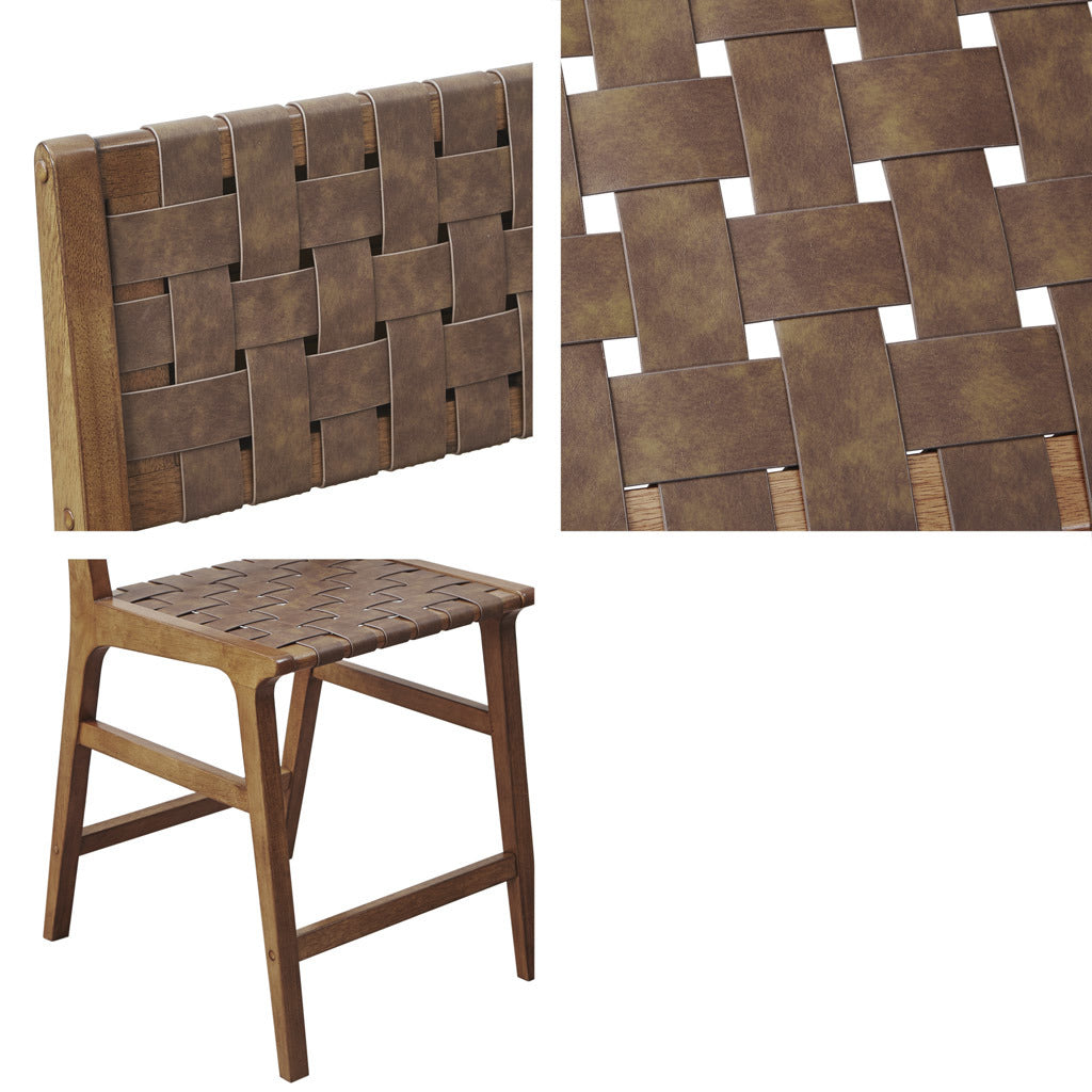 Oslo Faux Leather Woven Counter Stool 24"h - As Pic