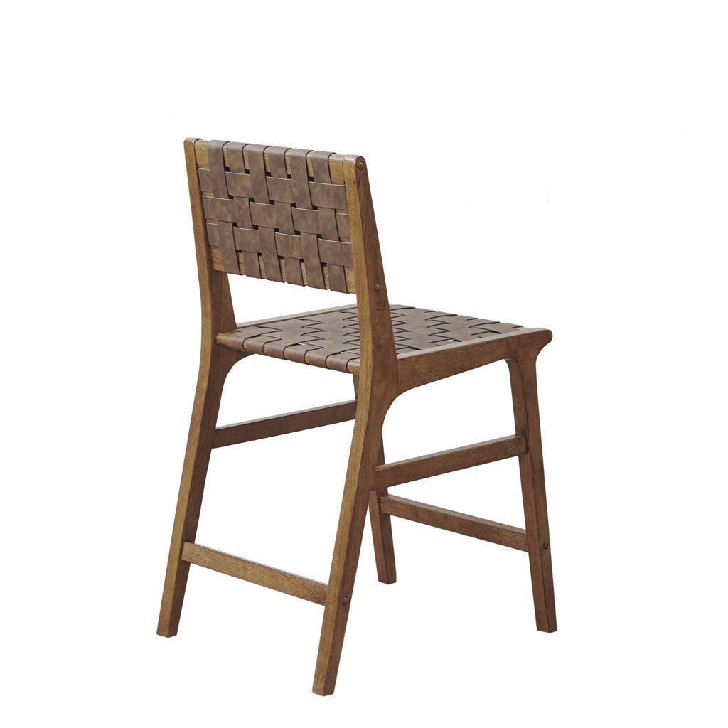 Oslo Faux Leather Woven Counter Stool 24"h - As Pic