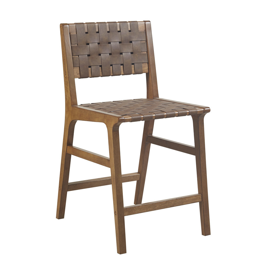 Oslo Faux Leather Woven Counter Stool 24"h - As Pic