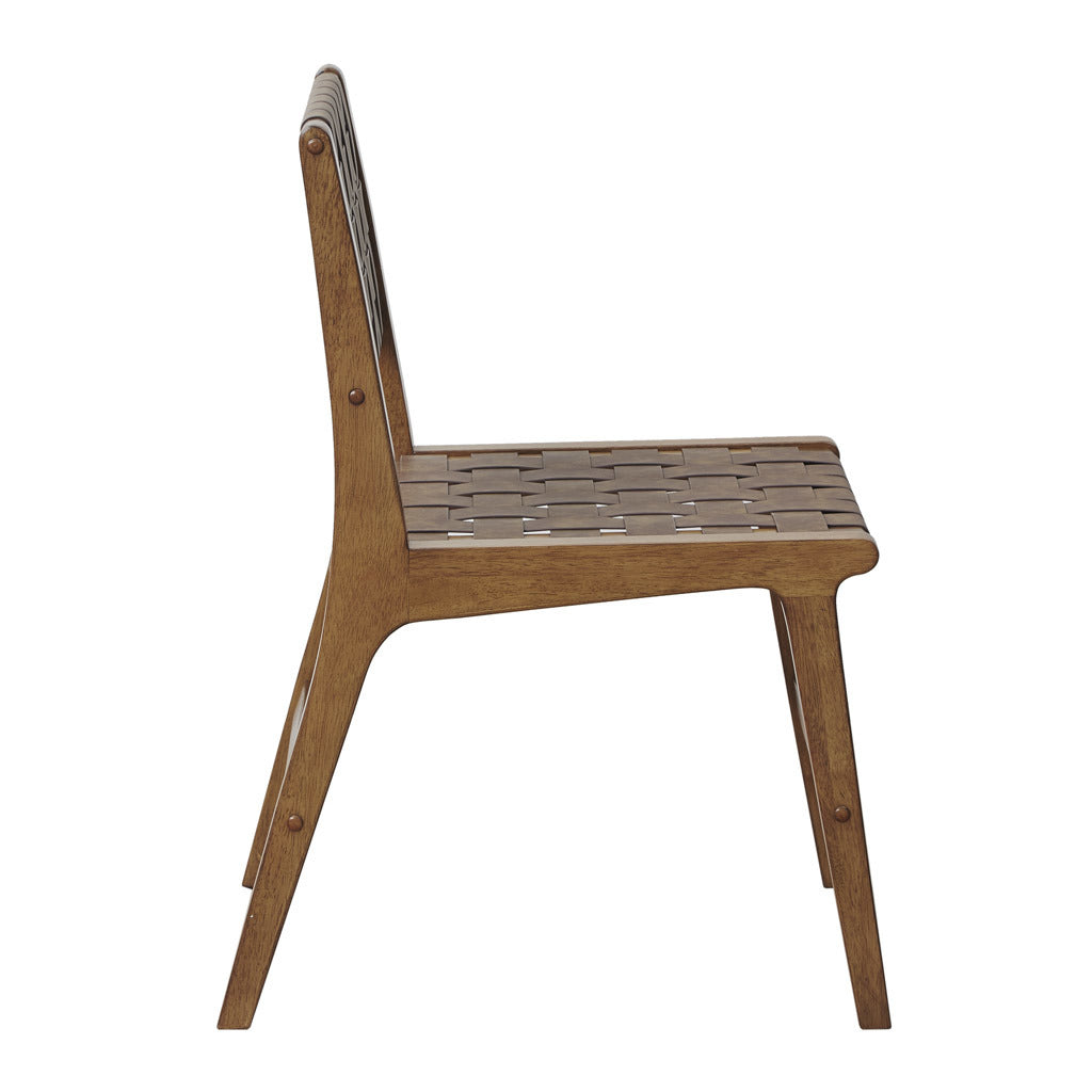Oslo Faux Leather Woven Dining Chairs Set Of 2 - As Pic
