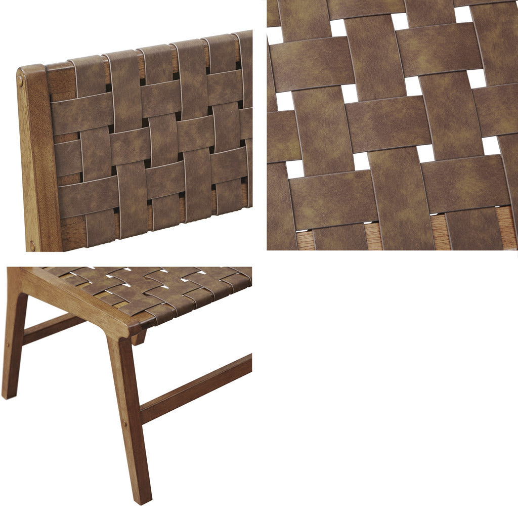 Oslo Faux Leather Woven Dining Chairs Set Of 2 - As Pic