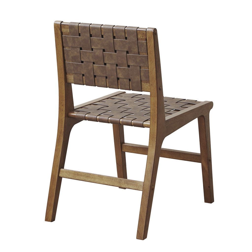 Oslo Faux Leather Woven Dining Chairs Set Of 2 - As Pic