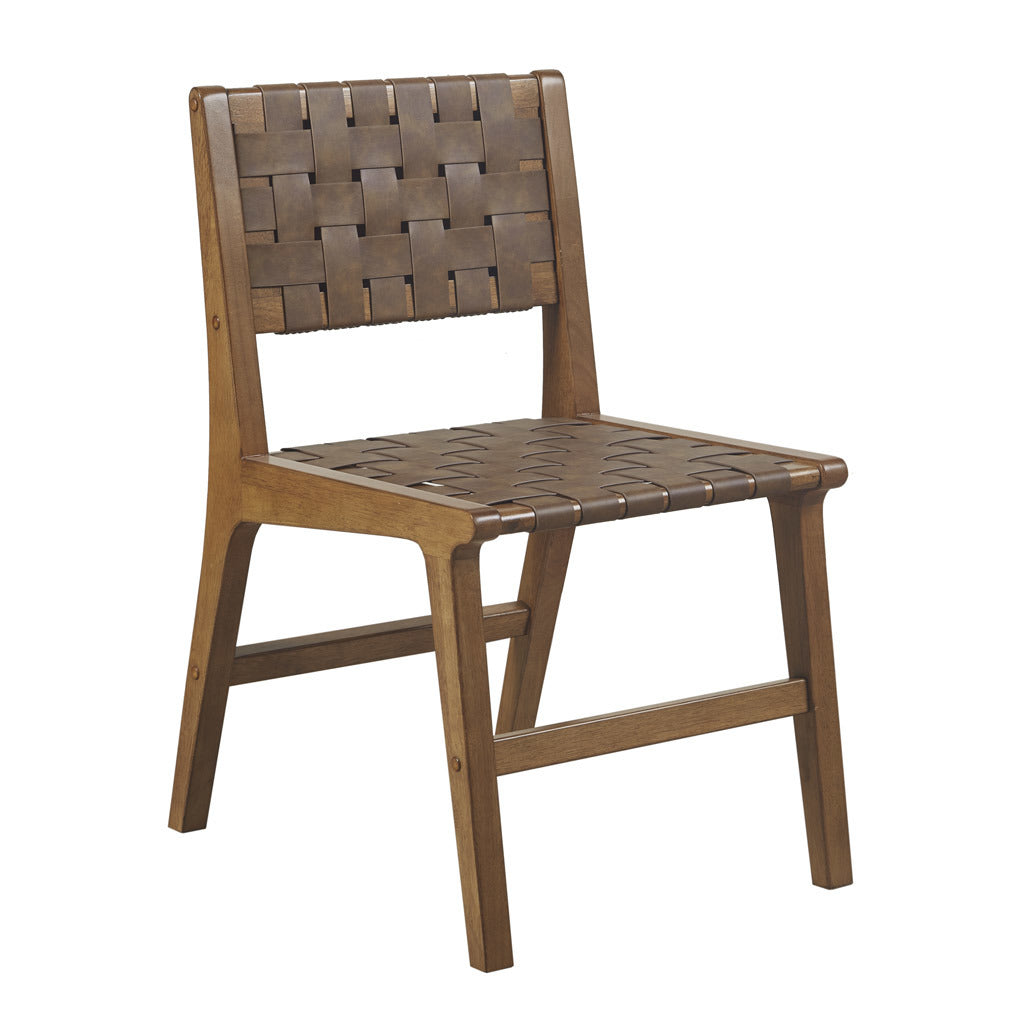 Oslo Faux Leather Woven Dining Chairs Set Of 2 - As Pic
