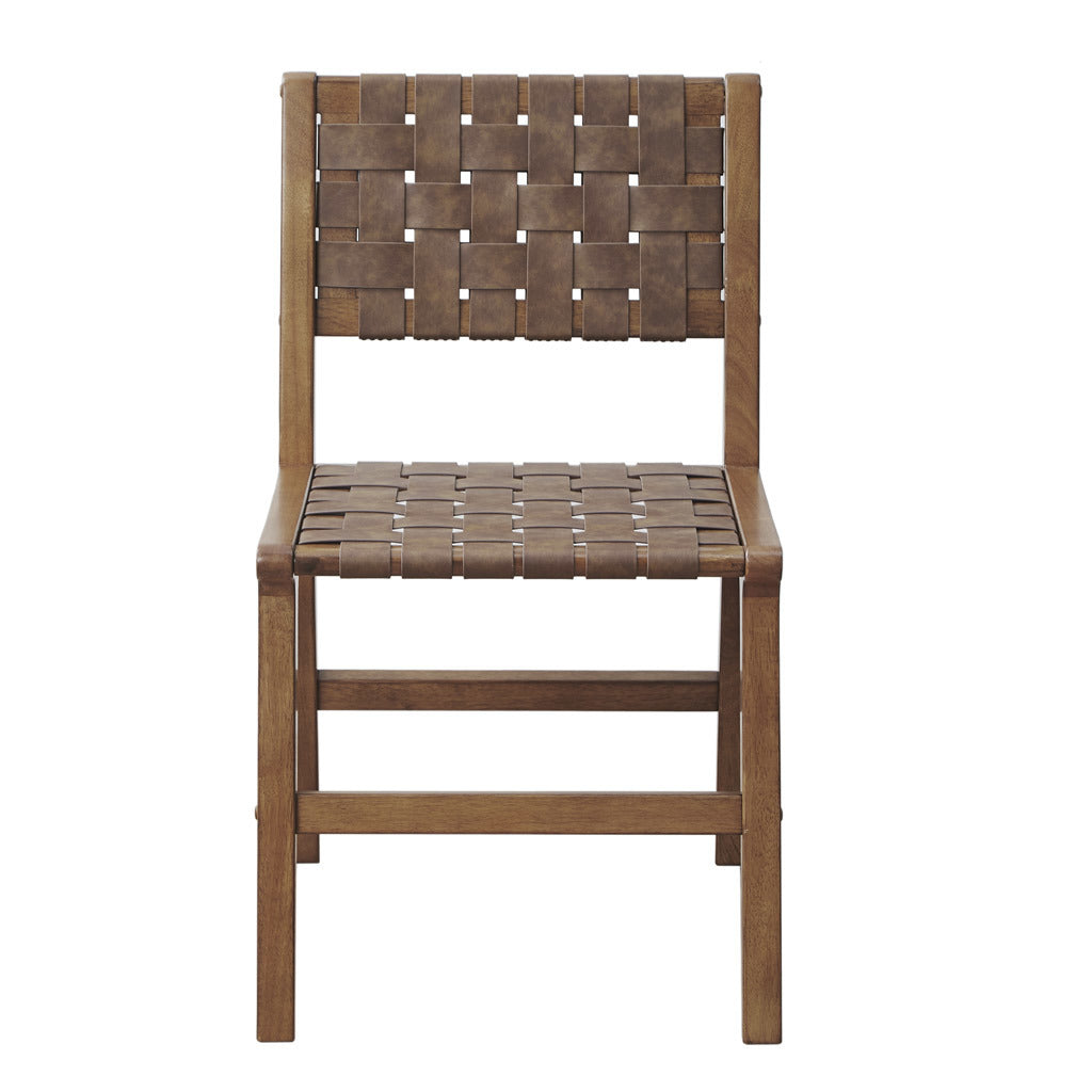Oslo Faux Leather Woven Dining Chairs Set Of 2 - As Pic