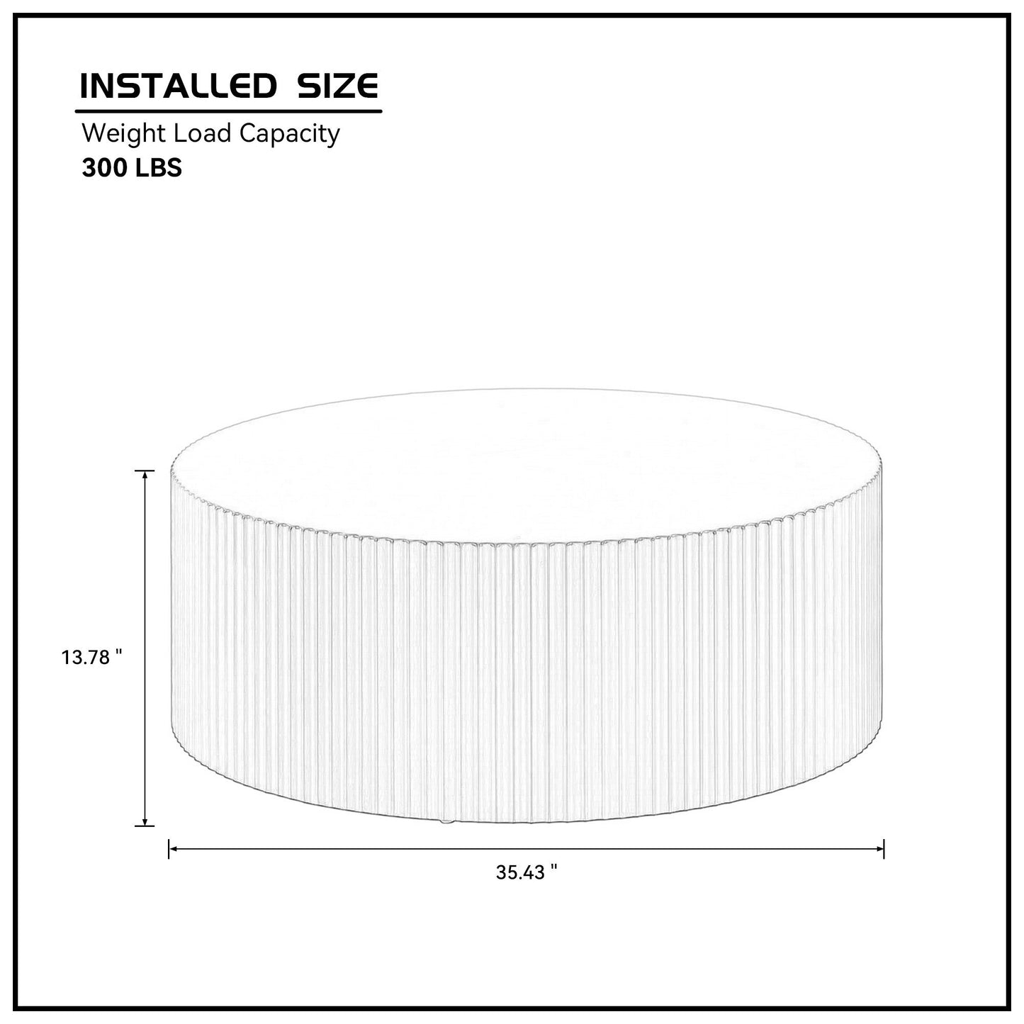 Sleek And Modern Round Coffee Table With Eye-catching Relief Design; Black - As Pic
