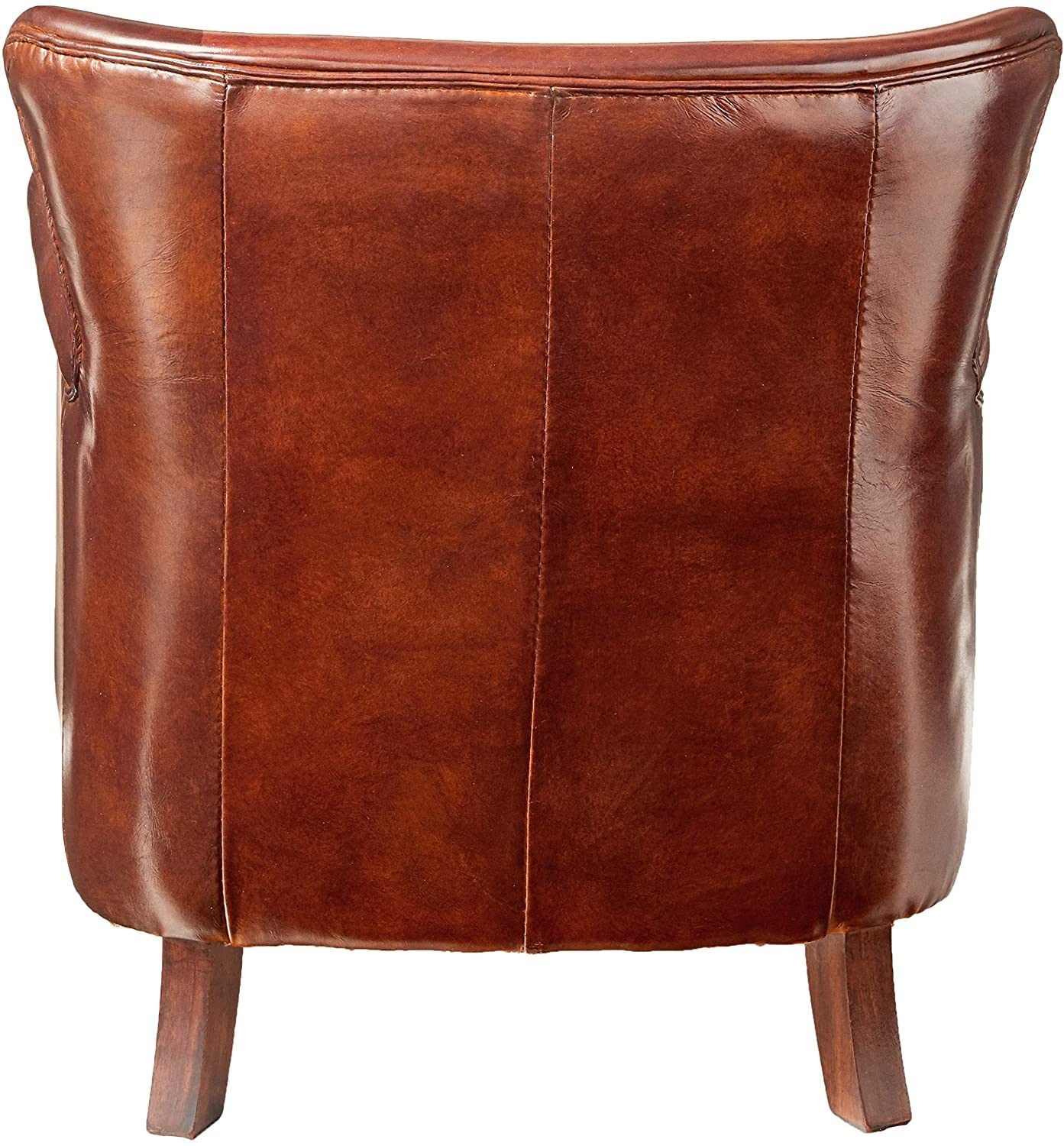 Acme Leeds Accent Chair In Vintage Dark Brown Top Grain Leather Yf