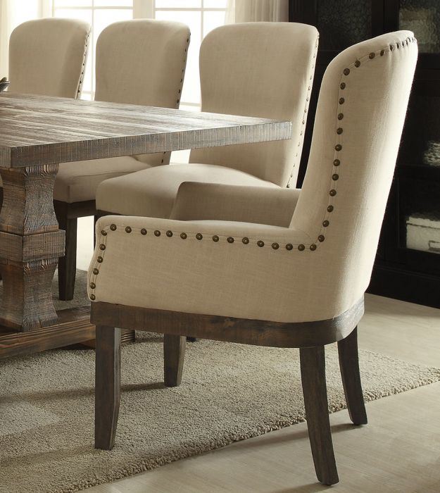 Acme Landon Arm Chair In Linen