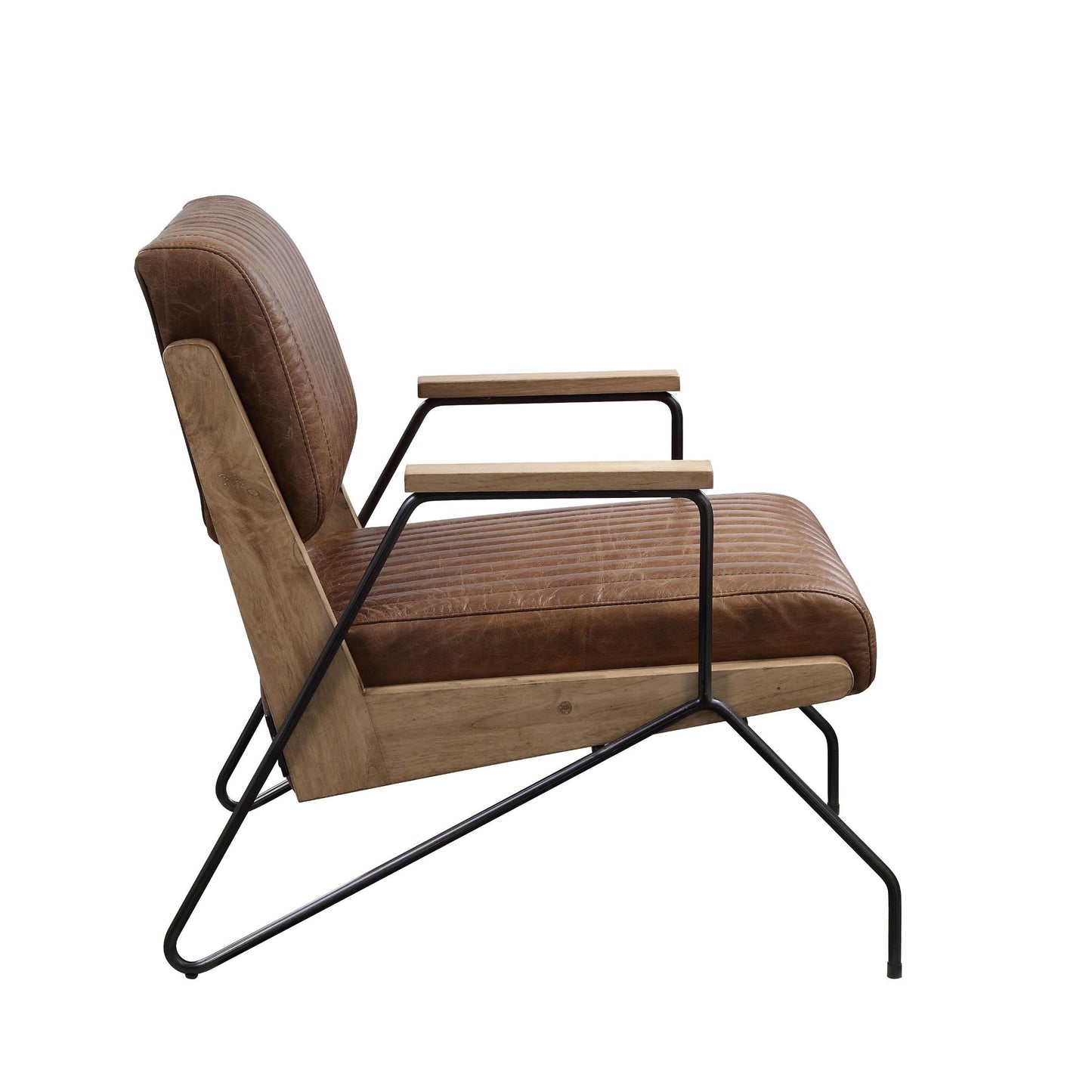 Cocoa And Matt Iron Accent Chair With Metal Leg - As Pic