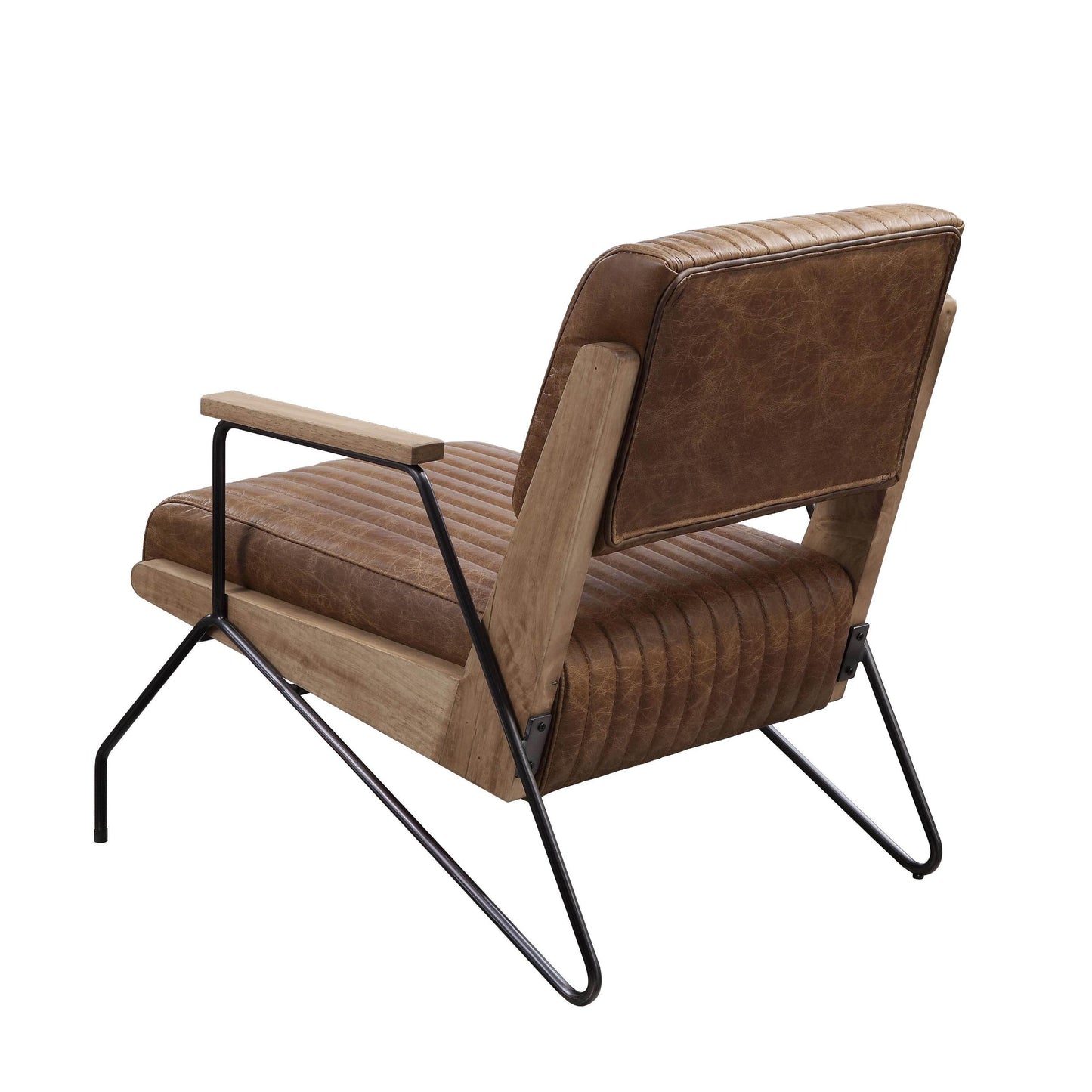 Cocoa And Matt Iron Accent Chair With Metal Leg - As Pic