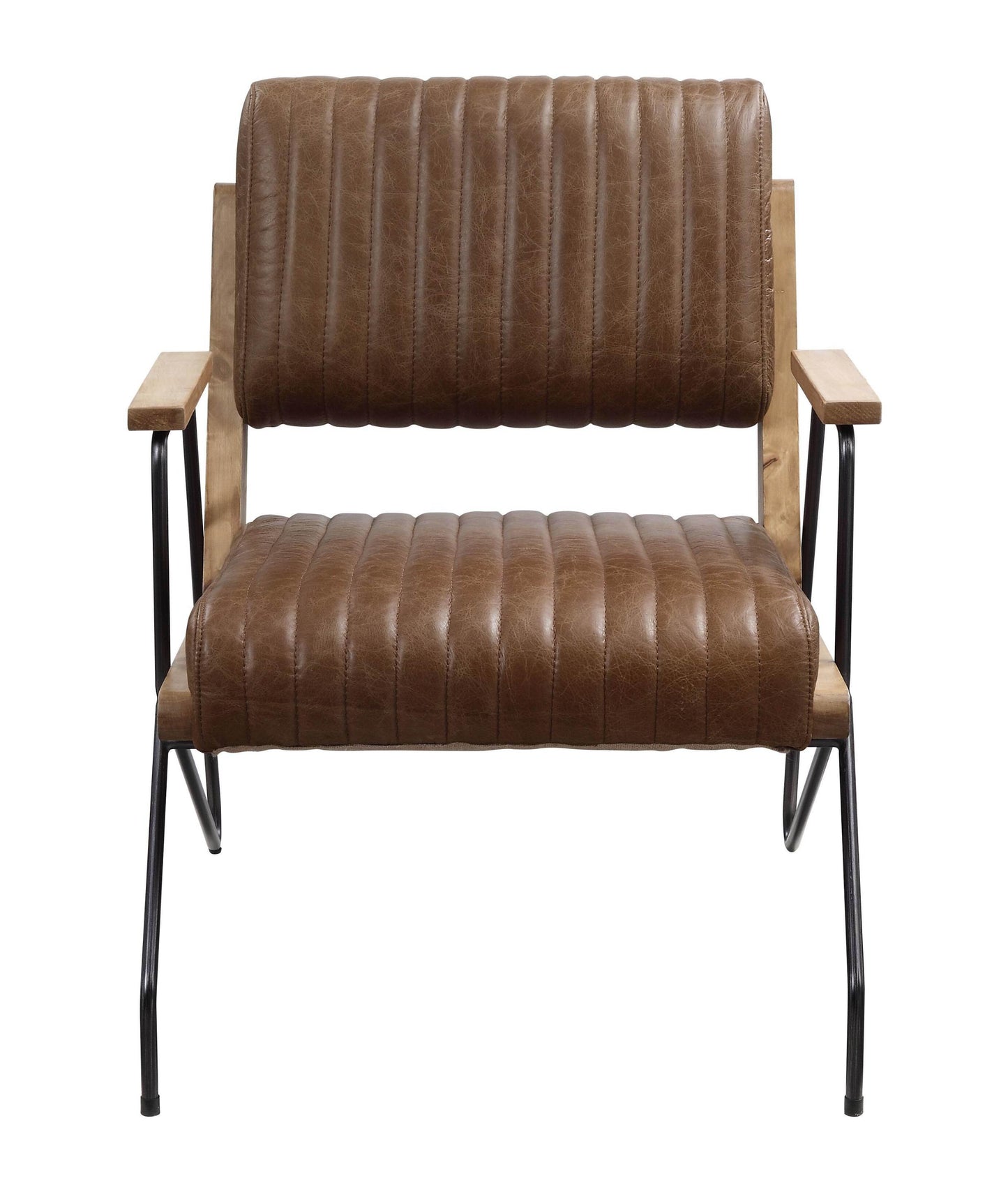 Cocoa And Matt Iron Accent Chair With Metal Leg - As Pic