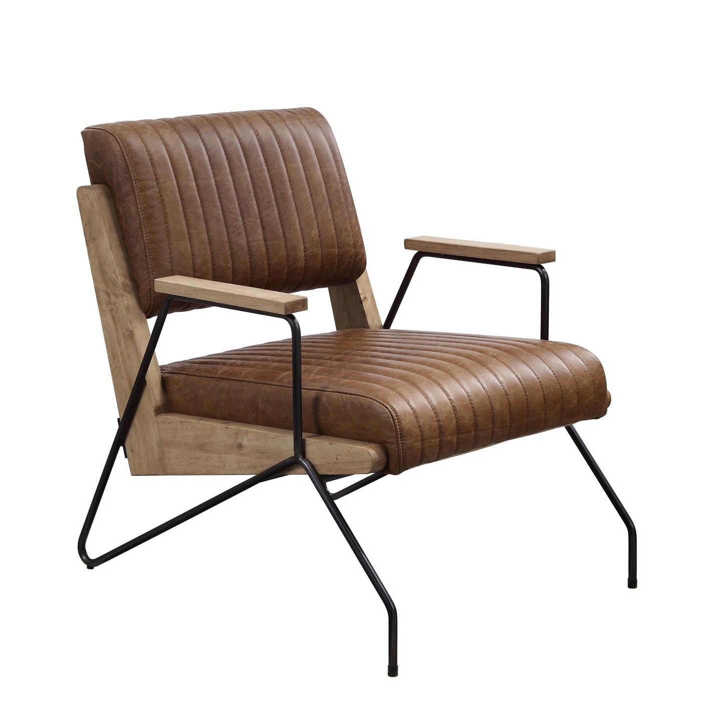 Cocoa And Matt Iron Accent Chair With Metal Leg - As Pic
