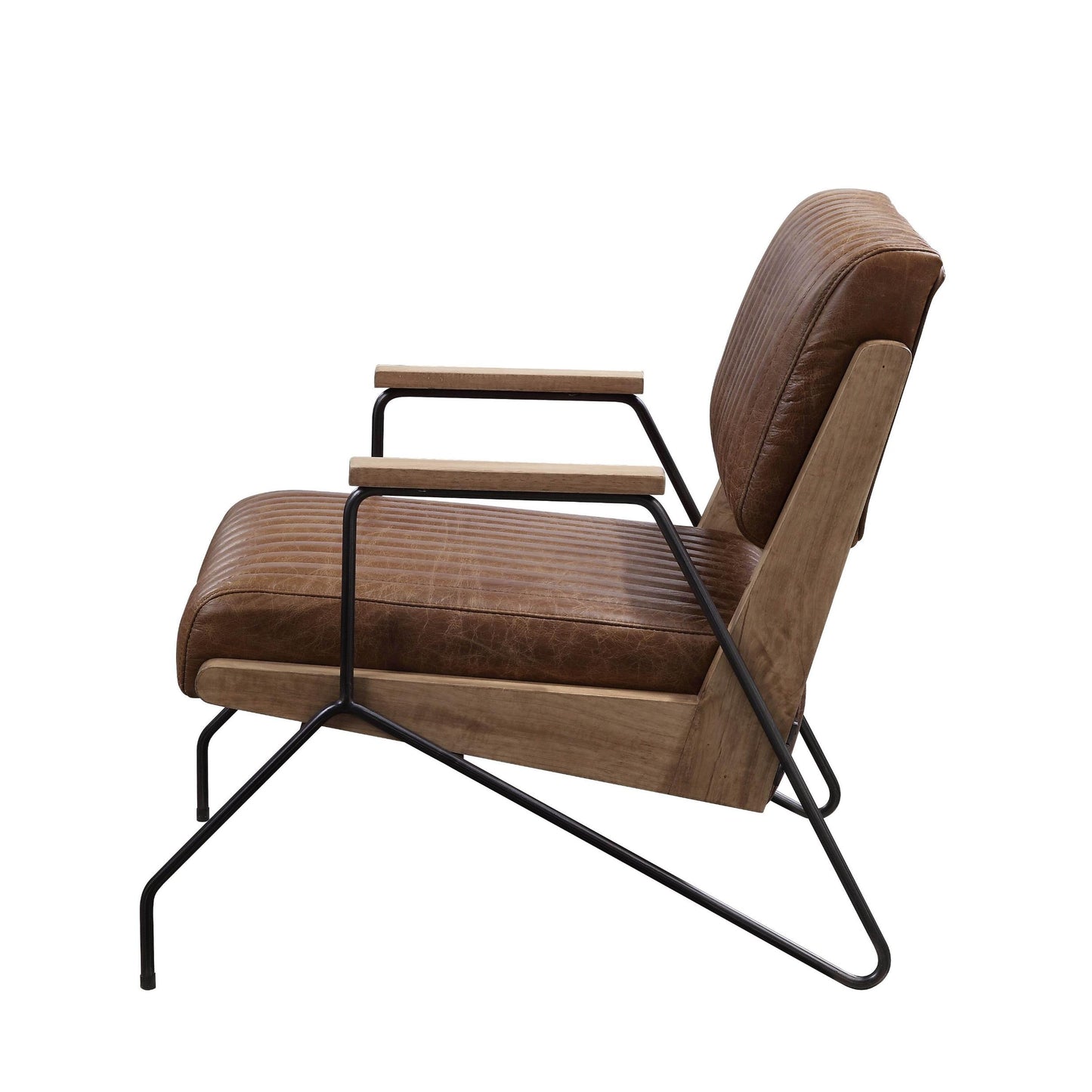 Cocoa And Matt Iron Accent Chair With Metal Leg - As Pic