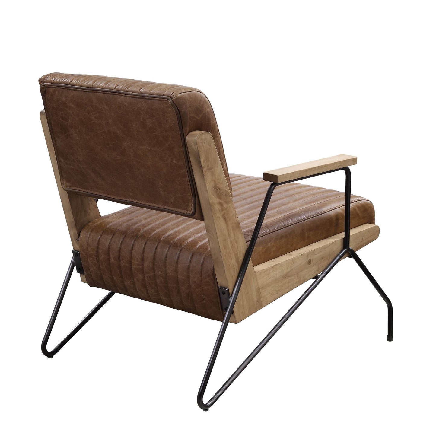 Cocoa And Matt Iron Accent Chair With Metal Leg - As Pic
