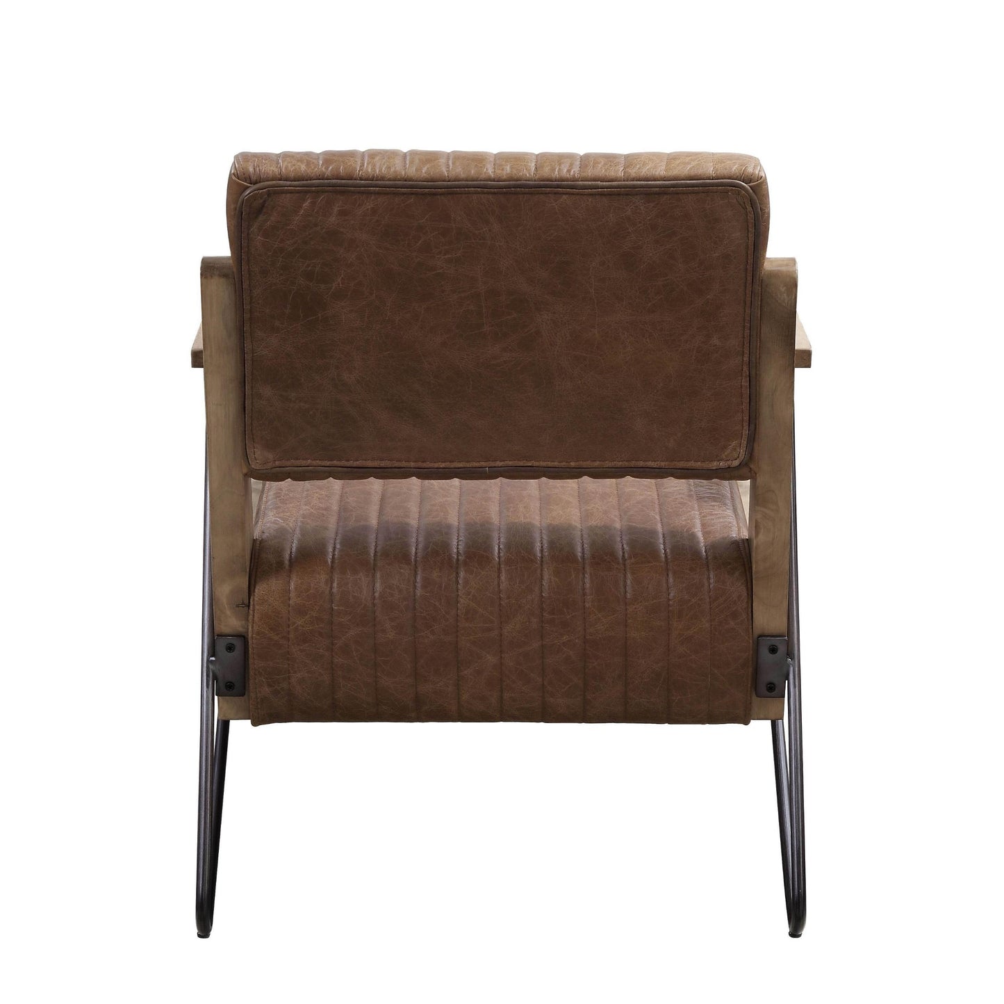Cocoa And Matt Iron Accent Chair With Metal Leg - As Pic