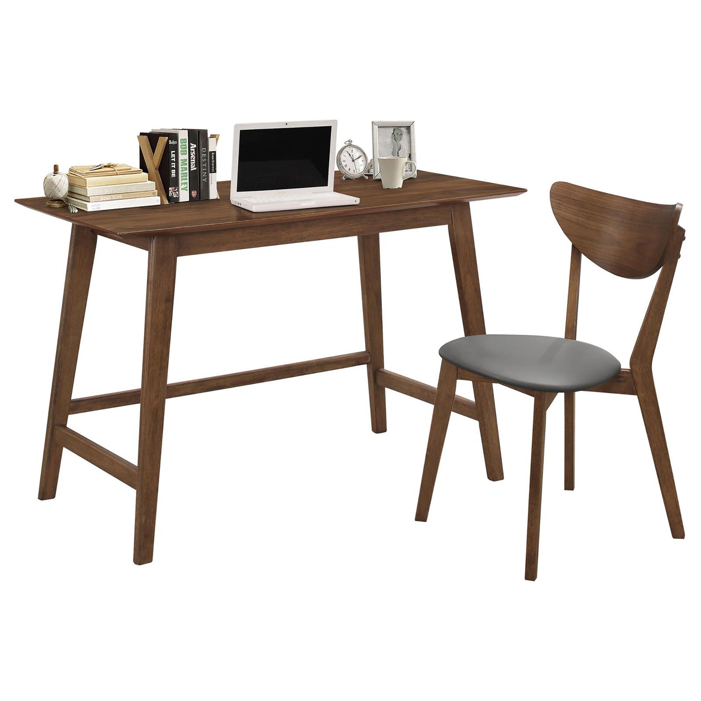 Walnut 2-piece Writing Desk Set - As Pic