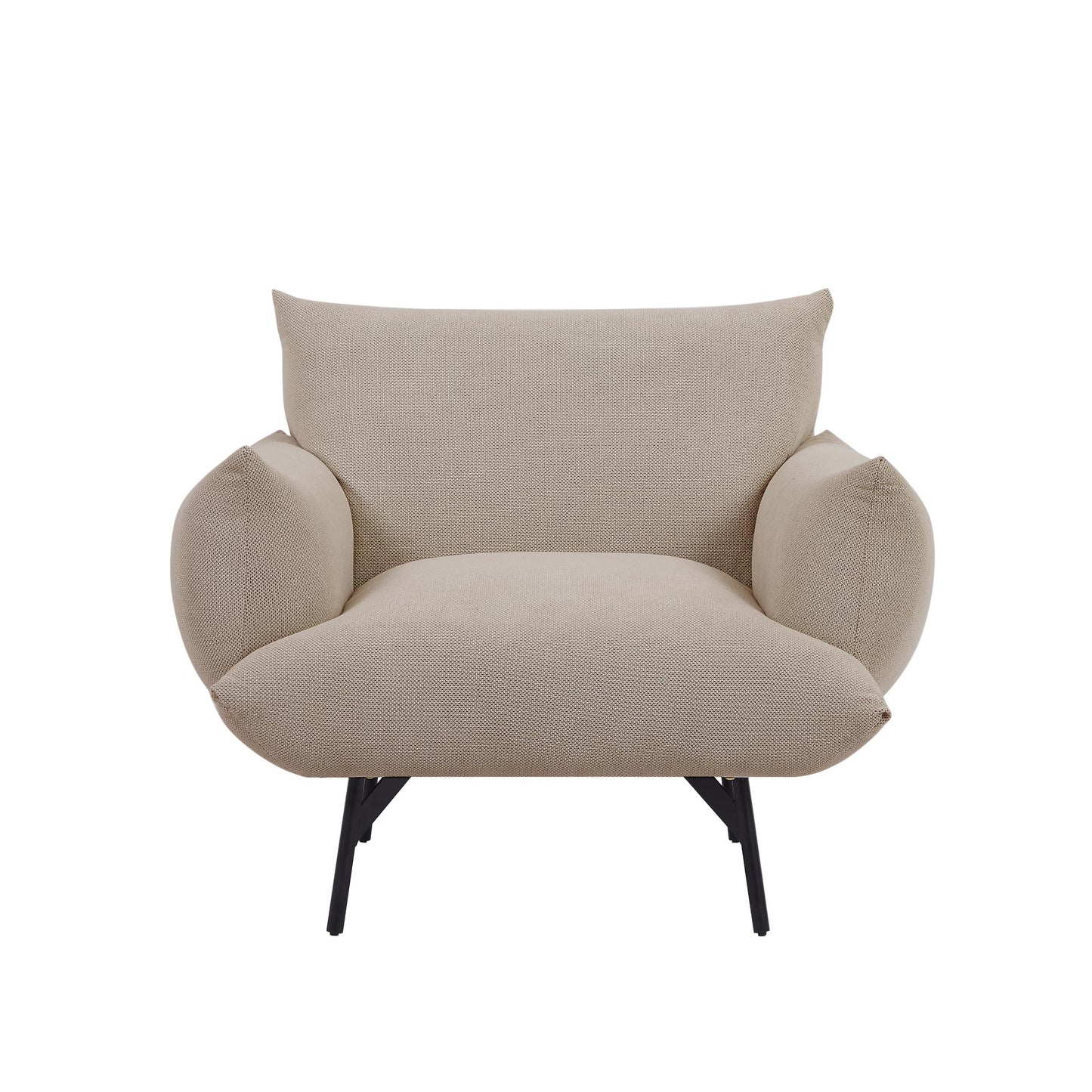Oversized Living Room Accent Armchair Upholstered-single Sofa Chair, Mid-century Modern Comfy Fabric Armchair With Metal Leg For Bedroom Living Room Apartment - As Pic