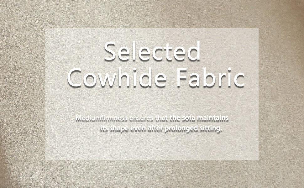 Wks5g Elegant Beige Leather Main Color, The Sofa Presents A Calm And Elegant Appearance - As Pic