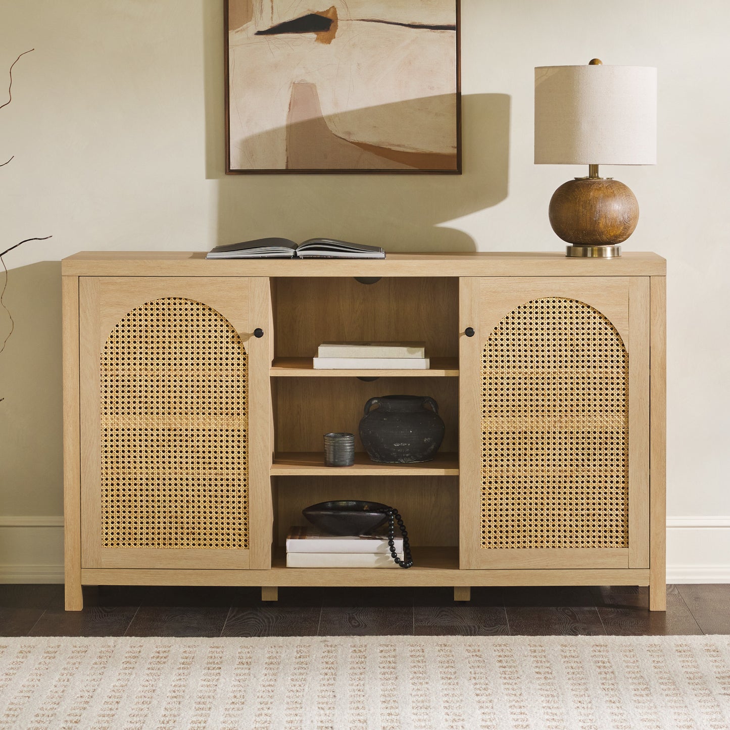 Transitional 58" 2-door Sideboard With Arched Panels