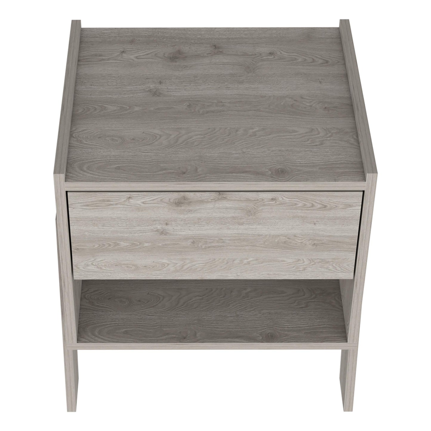 Depot E-shop Caladium Nightstand, One Drawer, One Open Shelf, Light Gray - As Pic