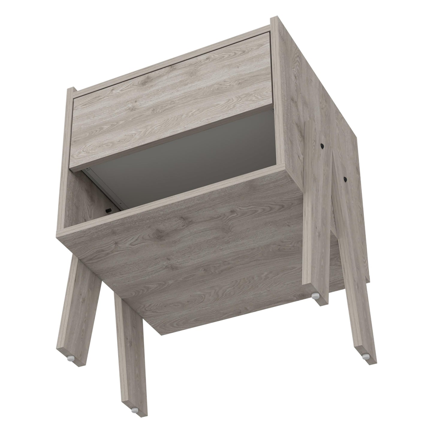 Depot E-shop Caladium Nightstand, One Drawer, One Open Shelf, Light Gray - As Pic