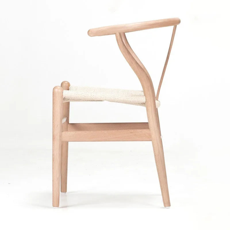 Birch Wood Dining Chair Woven Cane Seat