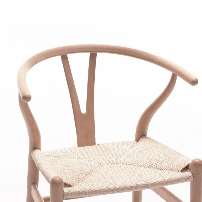 Birch Wood Dining Chair Woven Cane Seat