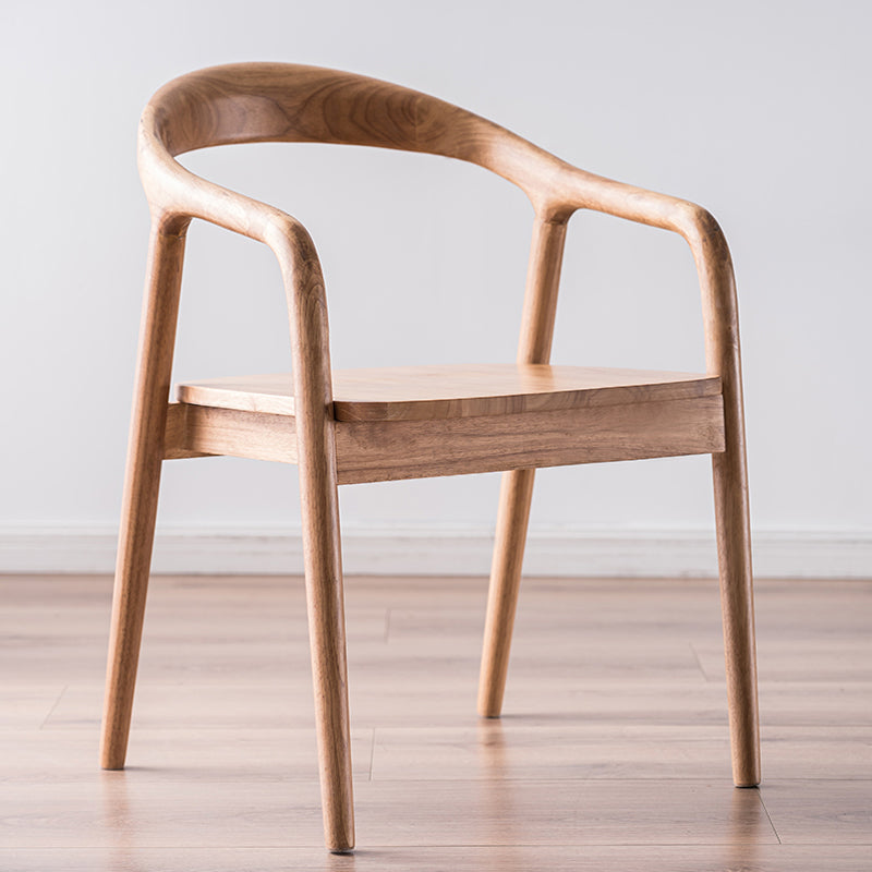 Wood Back Support Antique Single Meditation Lounge Armchair
