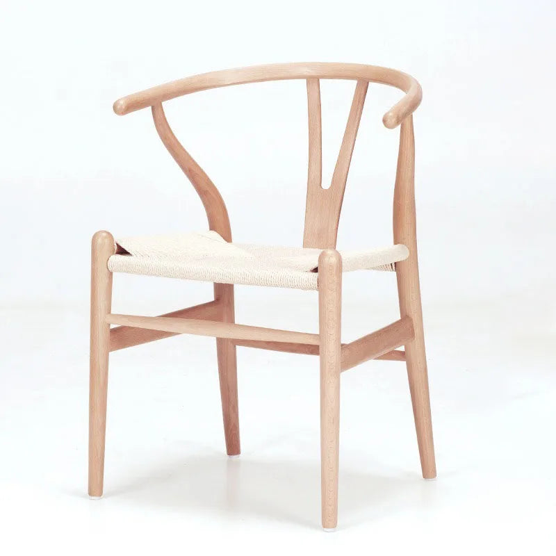 Birch Wood Dining Chair Woven Cane Seat