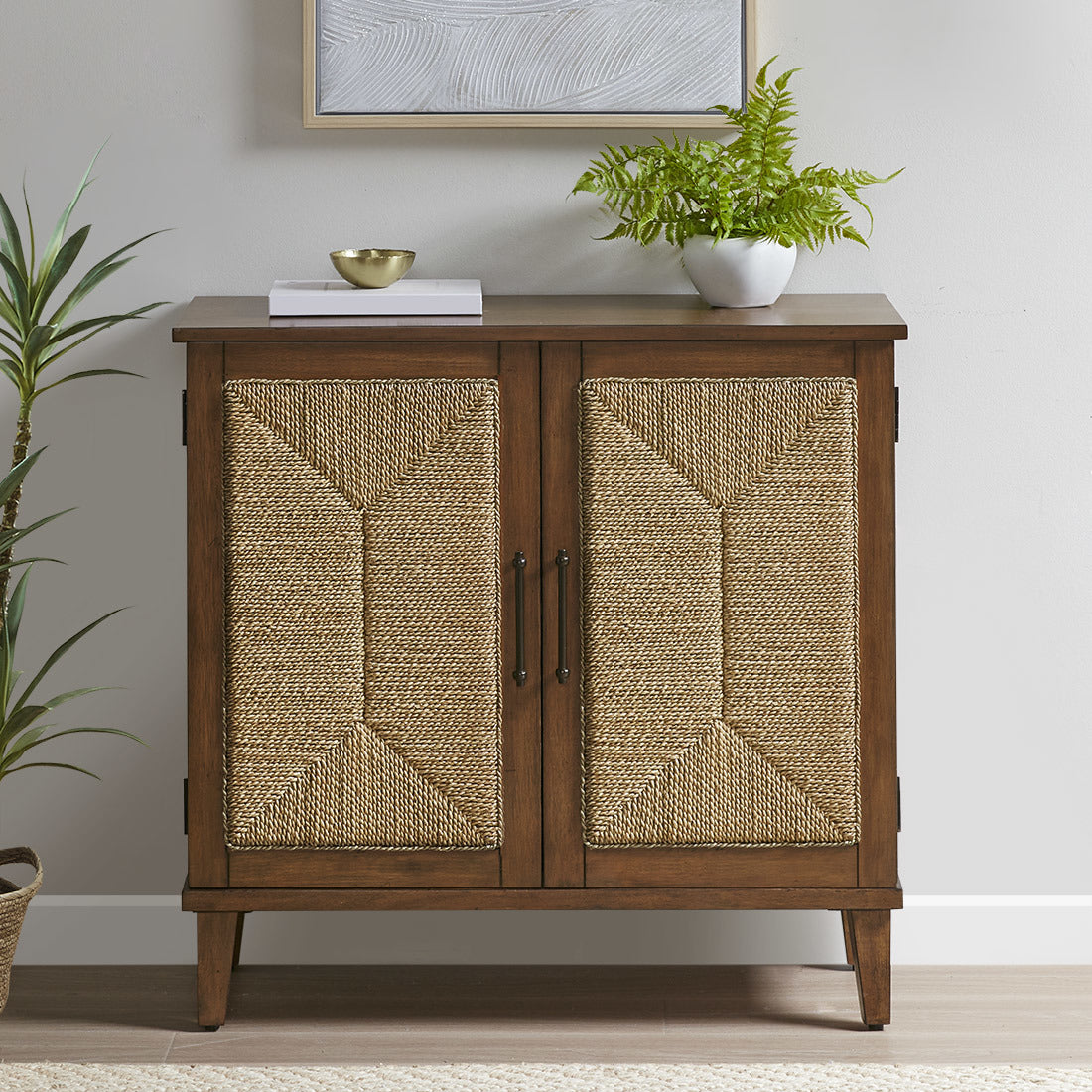 Seagate Handcrafted Seagrass 2-door Accent Chest - As Pic