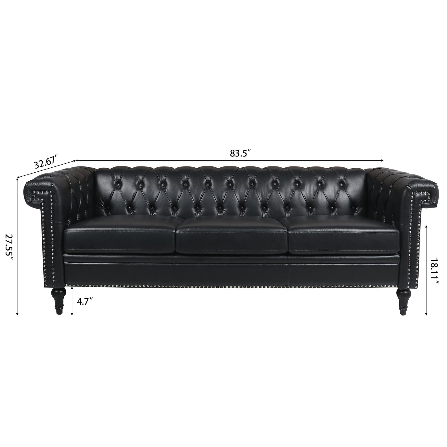 Traditional Square Arm Sofa