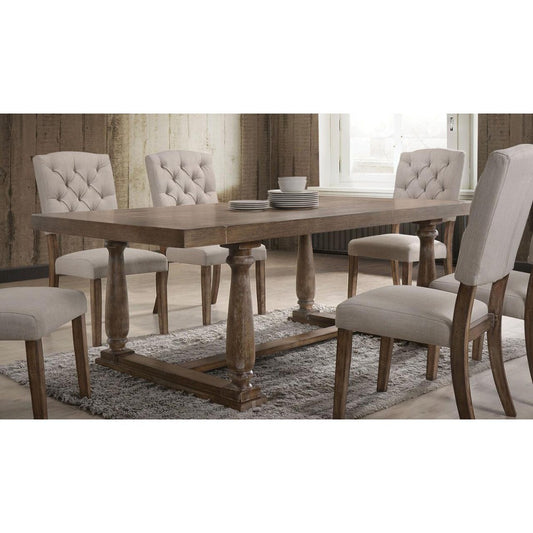 Bernard Dining Table In Weathered Oak 66185 - As Pic