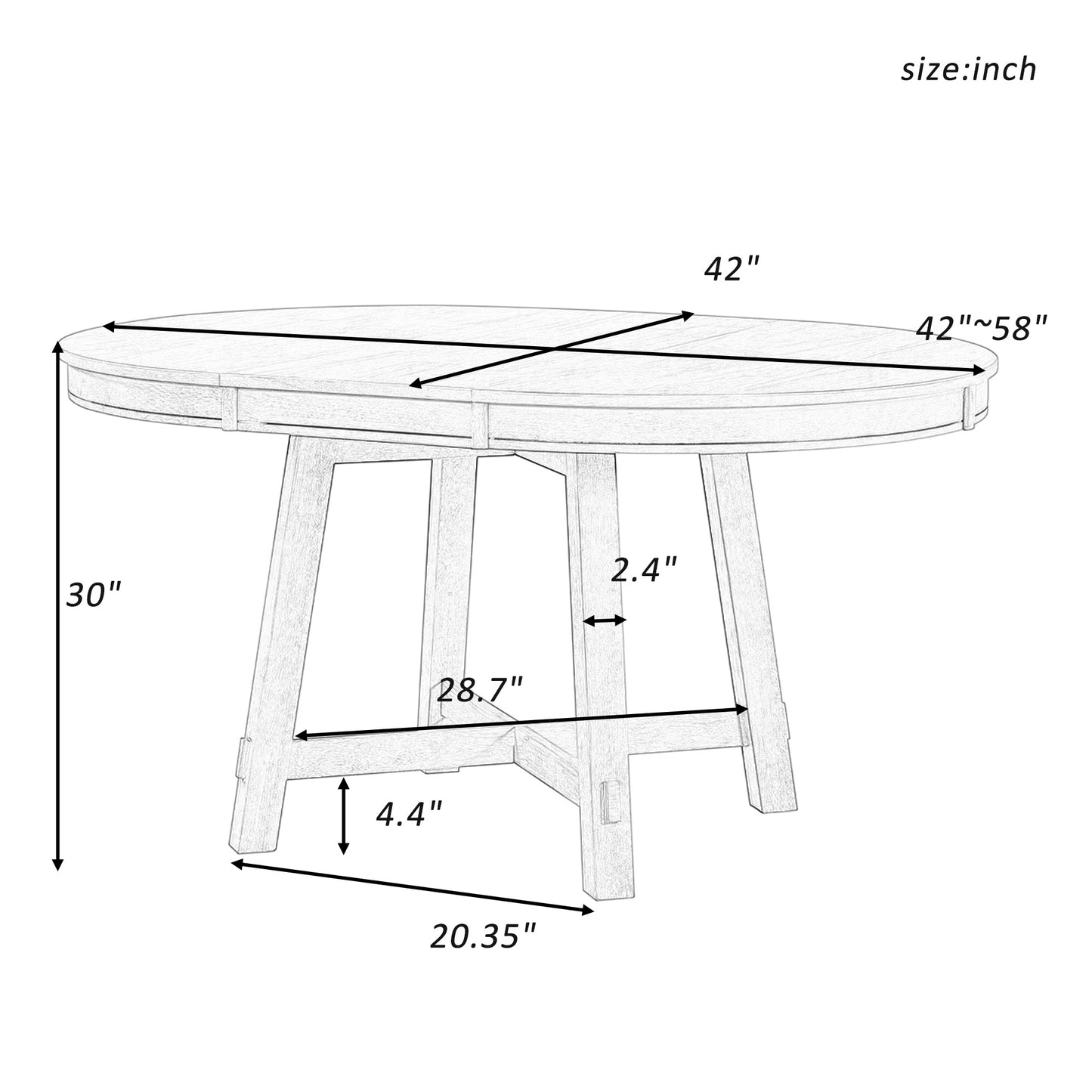 Trexm Farmhouse Round Extendable Dining Table With 16" Leaf Wood Kitchen Table (natural Wood Wash) - As Pic