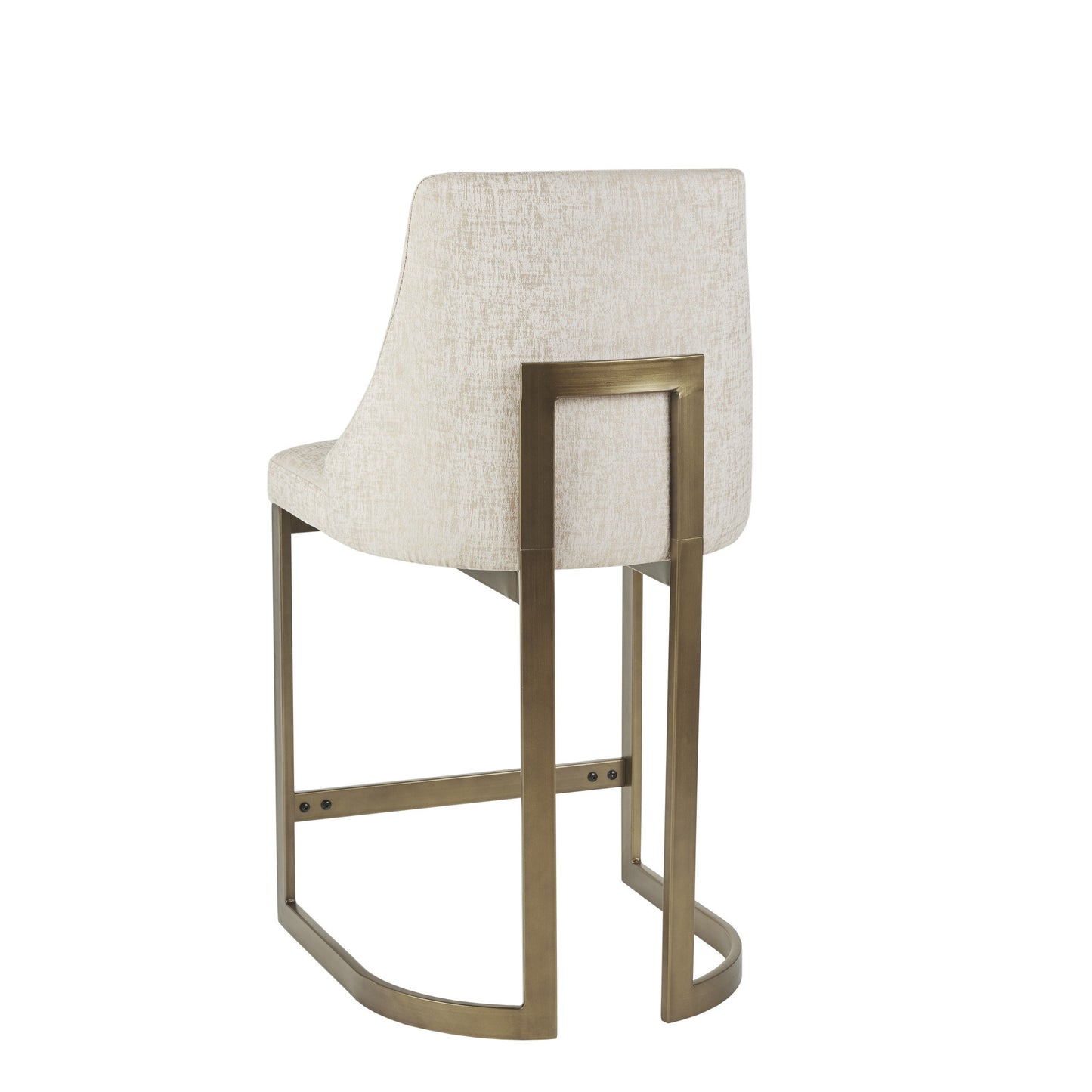 Upholstered Counter Stool With Metal Base