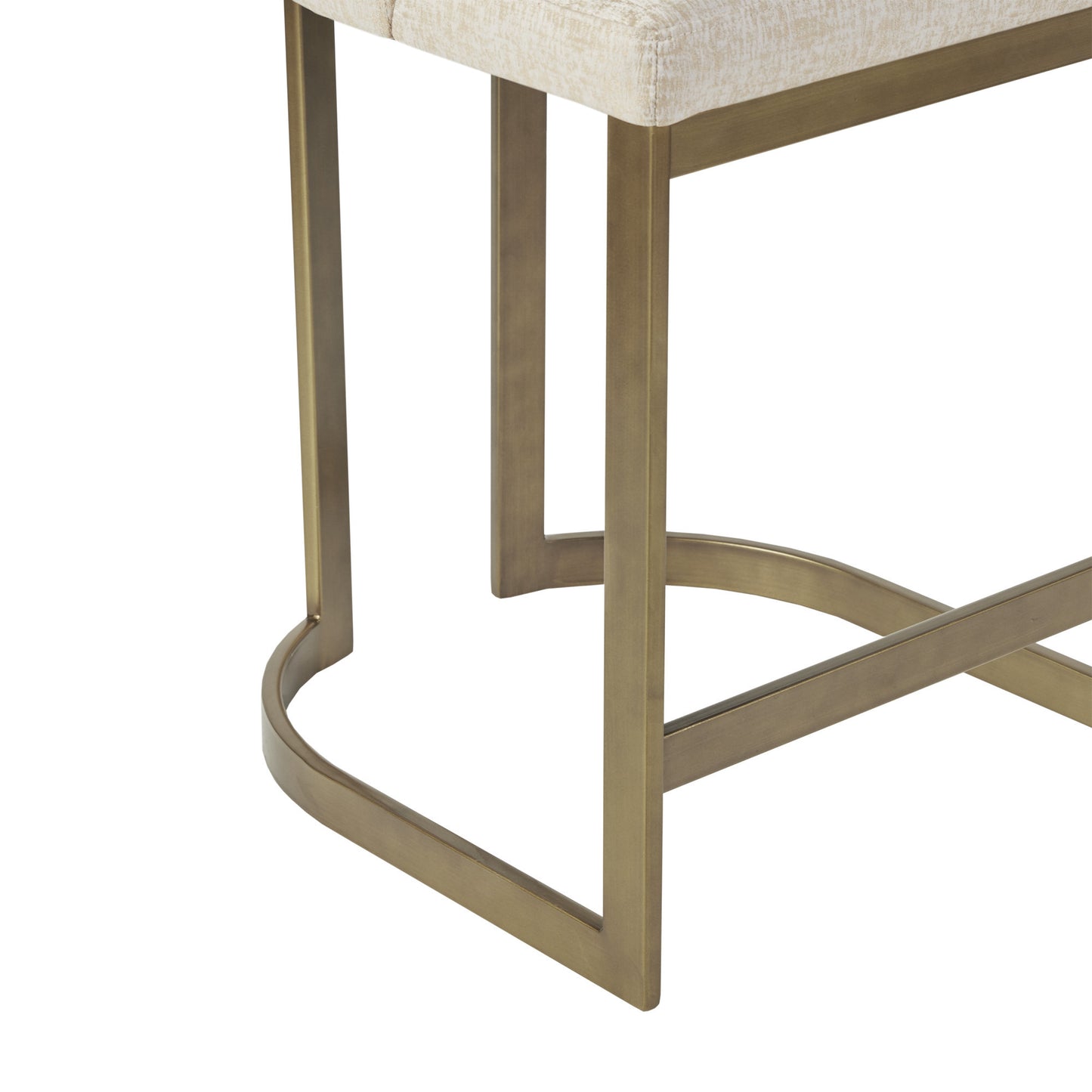 Upholstered Counter Stool With Metal Base