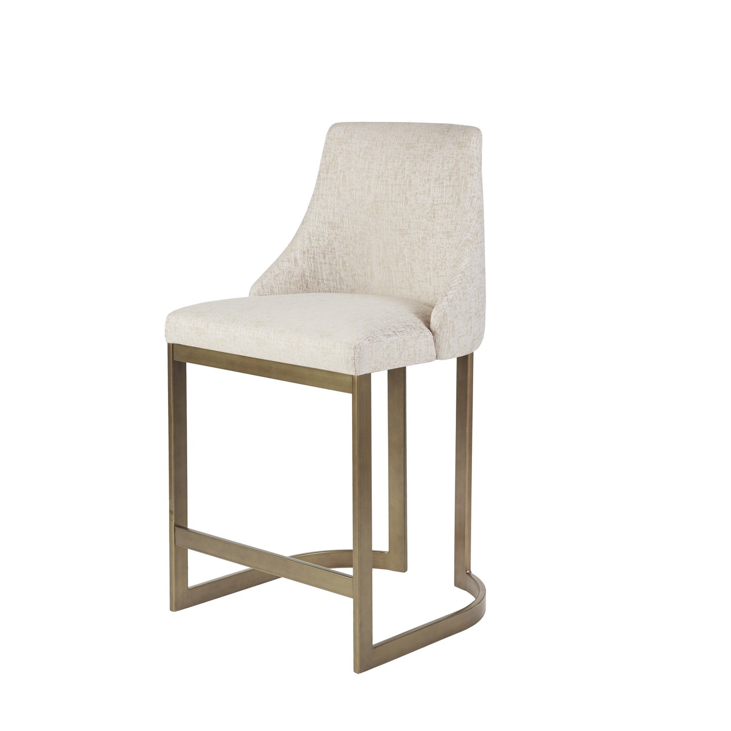 Upholstered Counter Stool With Metal Base