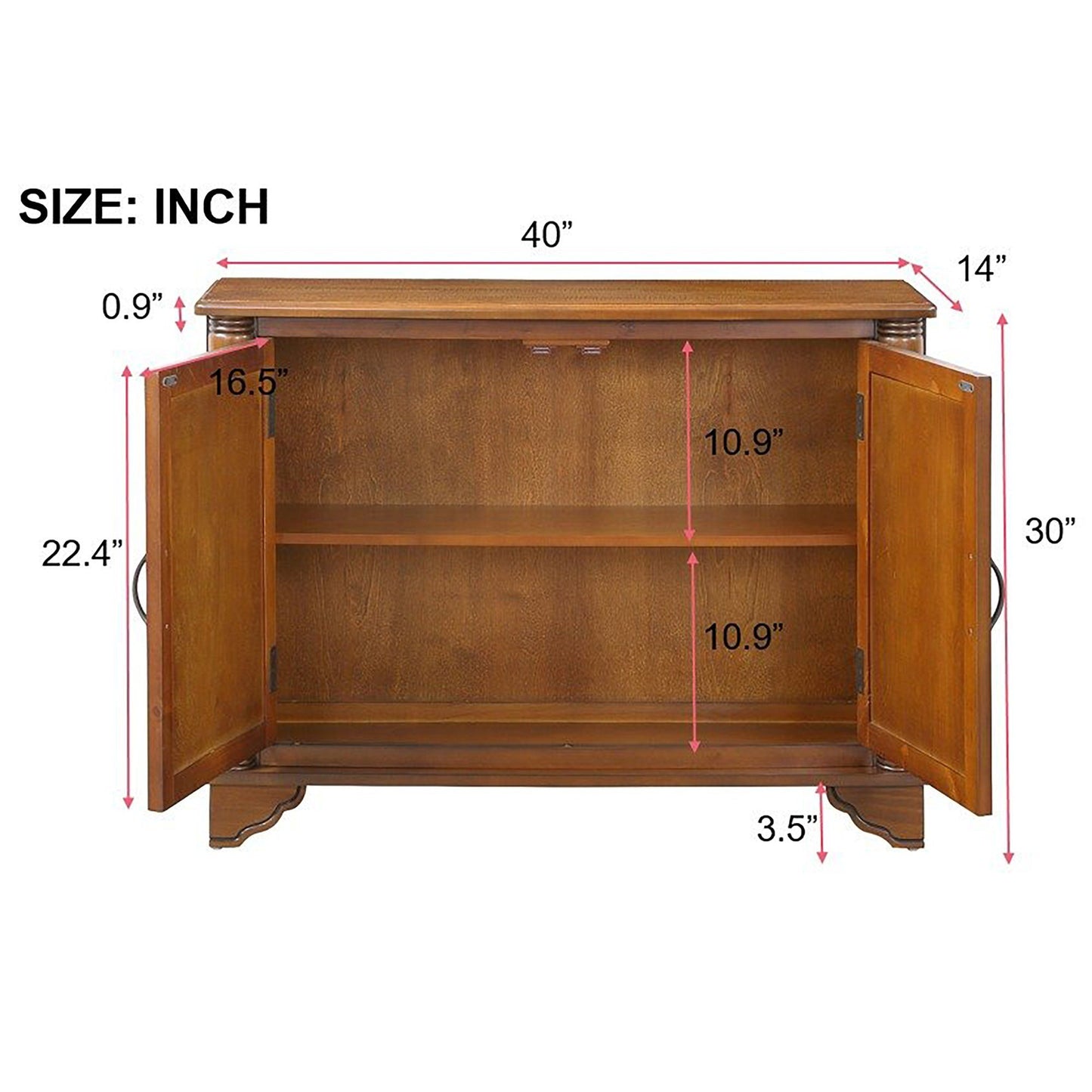 Entryway Table With Adjustable Storage Shelf