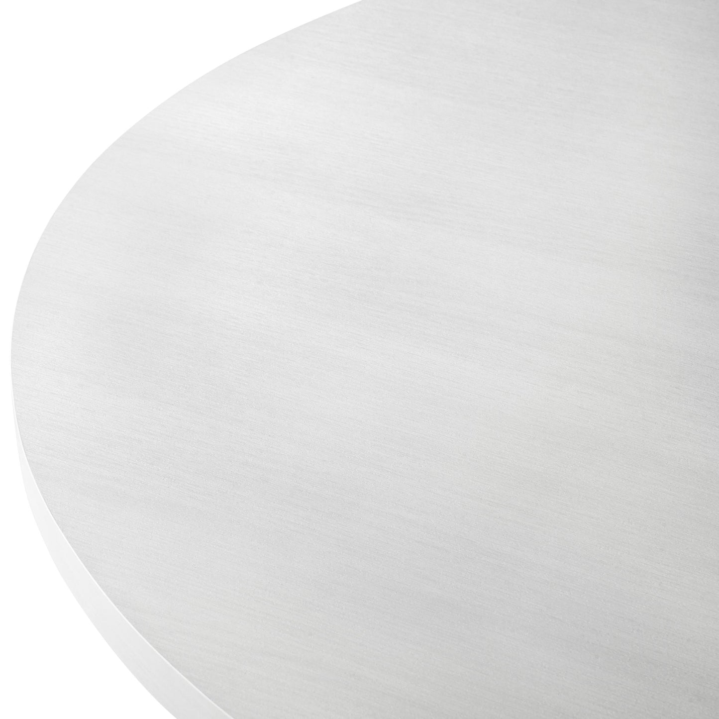 Edo Contemporary Round Dining Table, Trestle Base, White Finish - As Pic