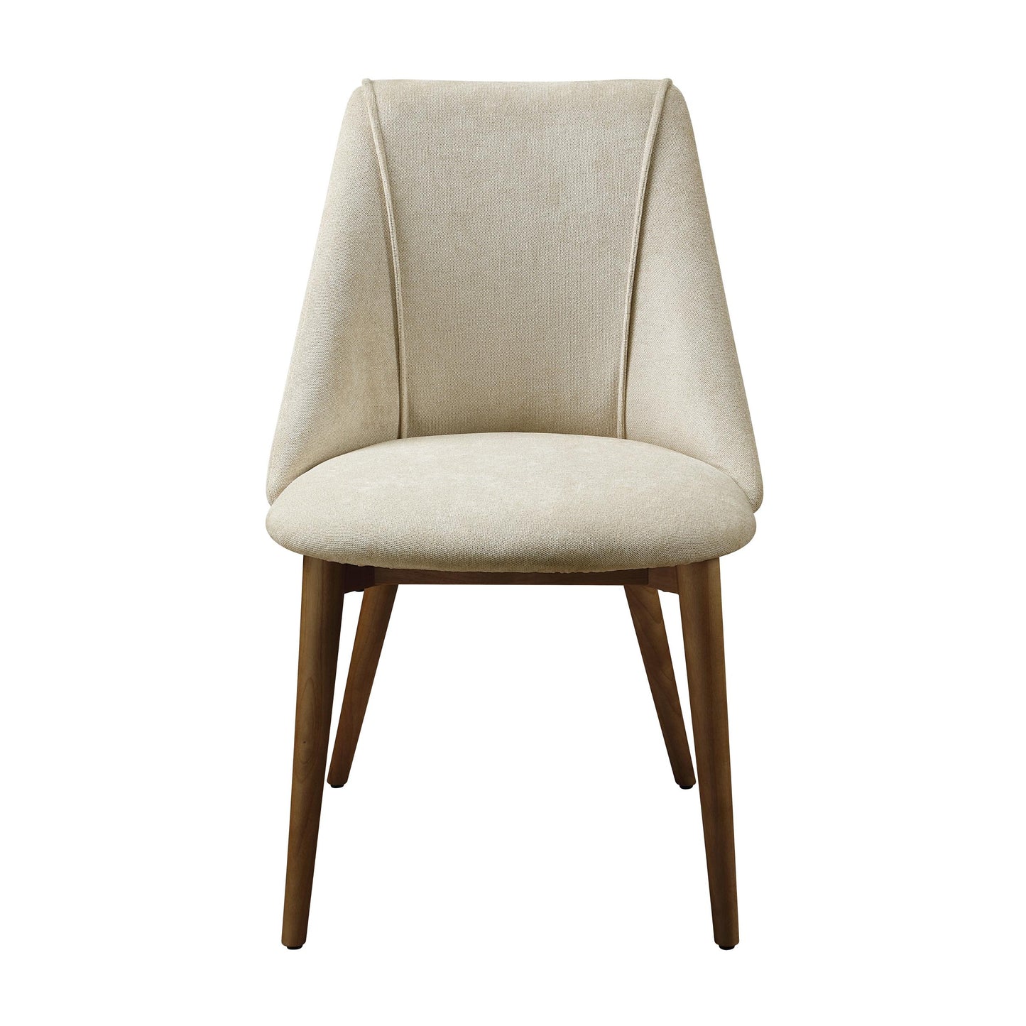 Acme Willene Side Chair Beige Fabric & Walnut - Set of 2