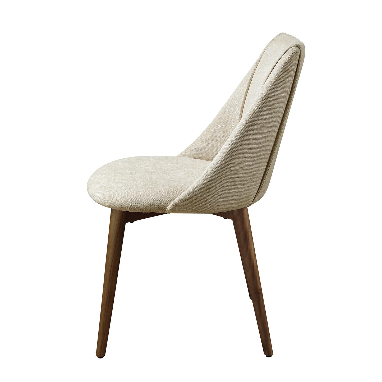 Acme Willene Side Chair Beige Fabric & Walnut - Set of 2