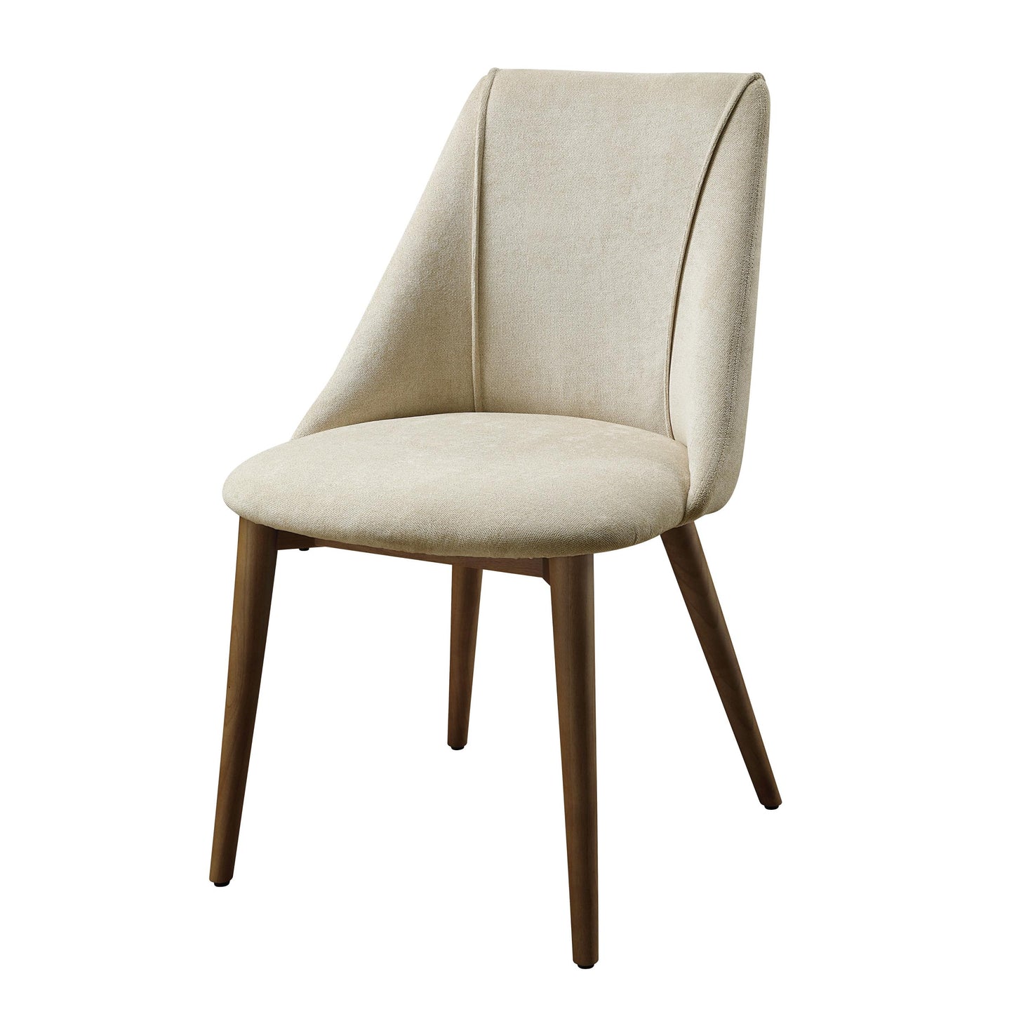 Acme Willene Side Chair Beige Fabric & Walnut - Set of 2