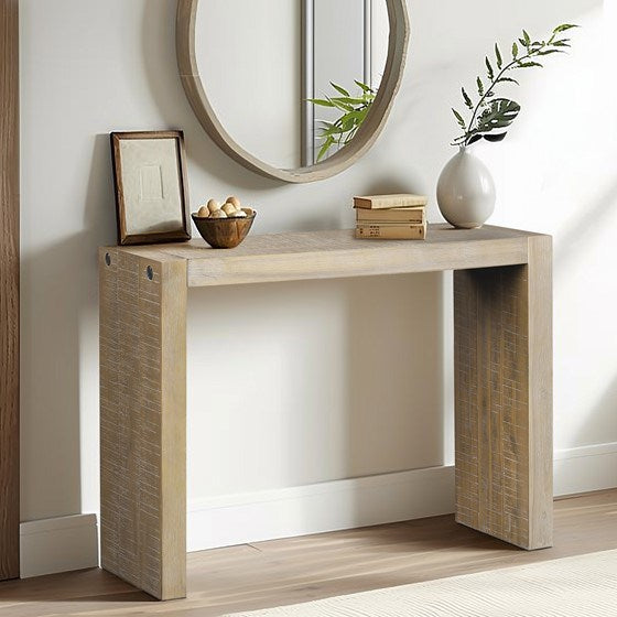 Console Table Natural Wire Brushed Distressed