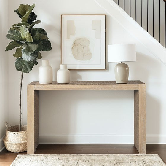 Console Table Natural Wire Brushed Distressed