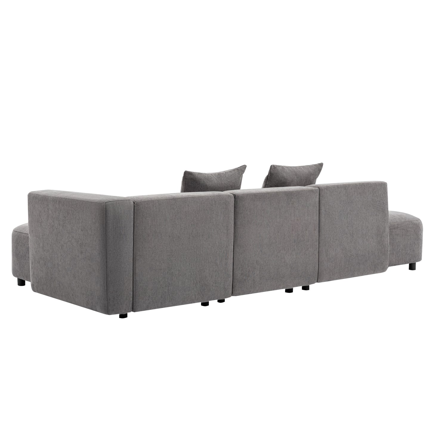 L-shaped Sectional Luxury Modern Style Living Room Upholstery Sofa - Beige