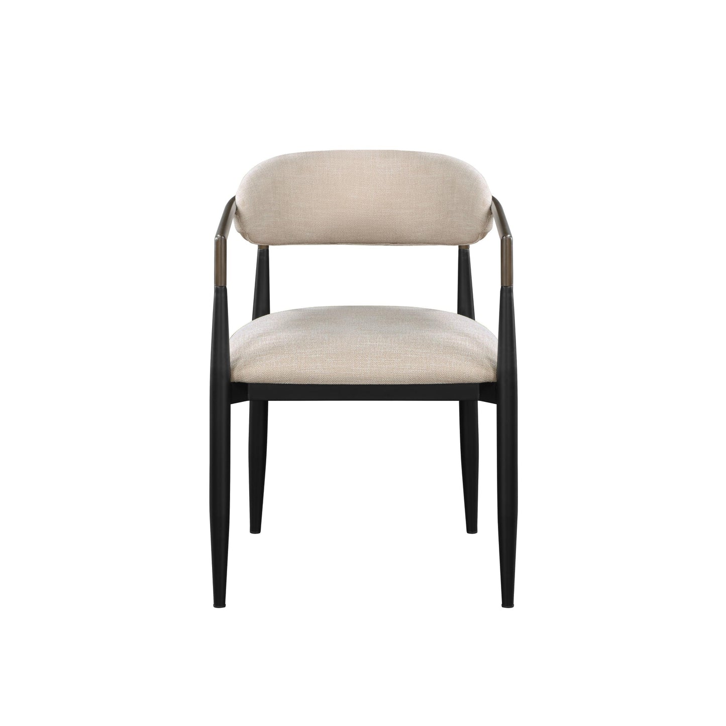 Beige And Black Armchair With Open Back - set Of 2