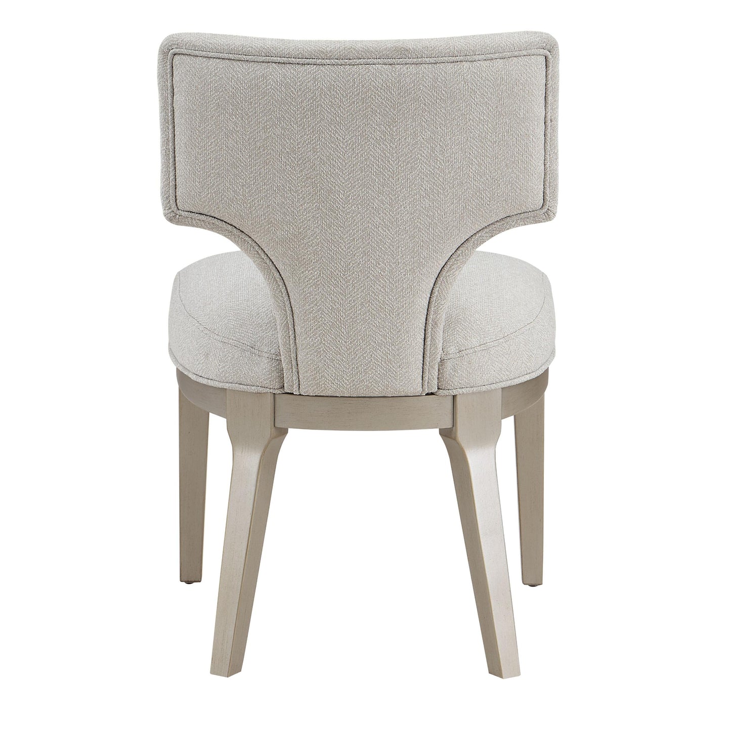 Ivory And Champagne Side Chair With Padded Seat (set Of 2) - As Pic