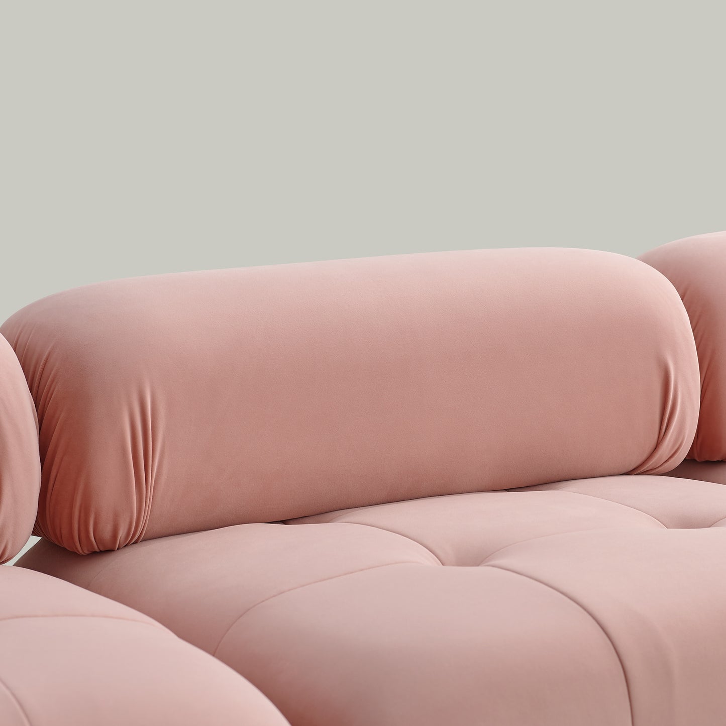 Modular Sectional Sofa, Button Tufted Designed And Diy Combination,l Shaped Couch With Reversible Ottoman, Pink Velvet - As Pic