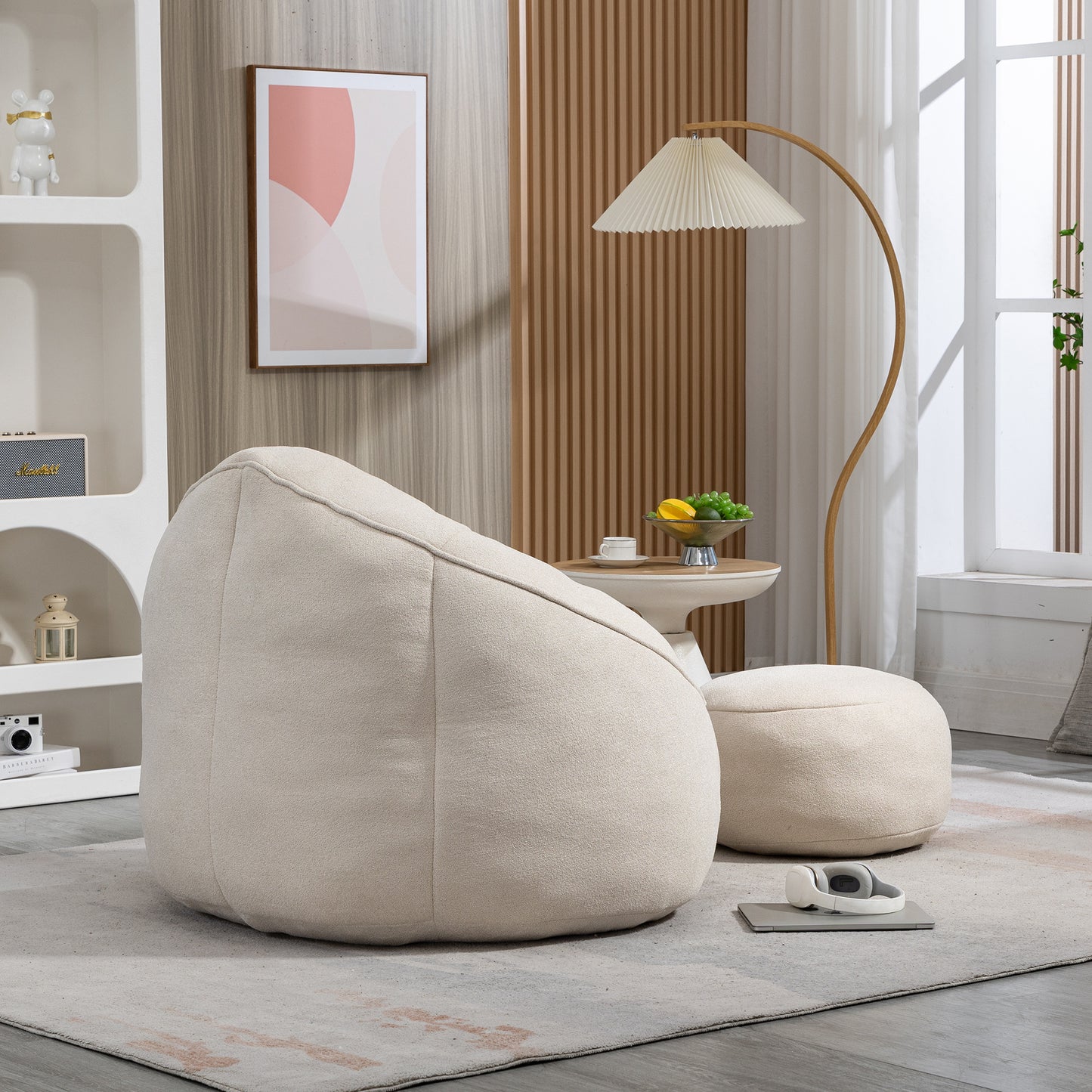 Bean Bag Sofa Chair With Footrest