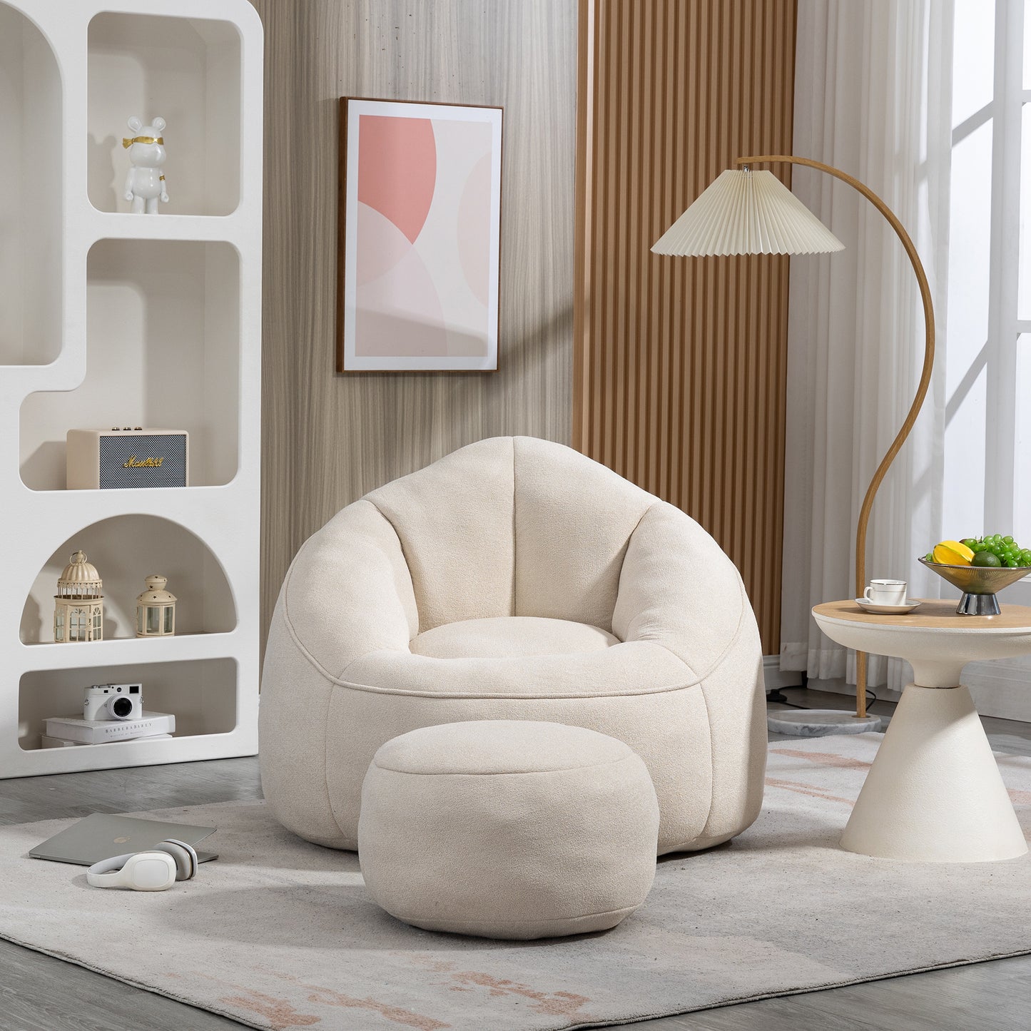 Bean Bag Sofa Chair With Footrest